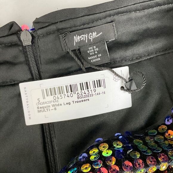 Nasty Gal Sequin Wide-Leg Pants NWT - Picture 8 of 9